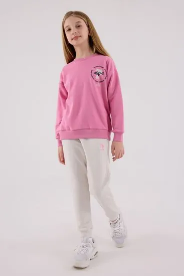 4-15 Yaş Lisanslı Us Polo Assn Kız Çocuk Takım-Şeker Pembe