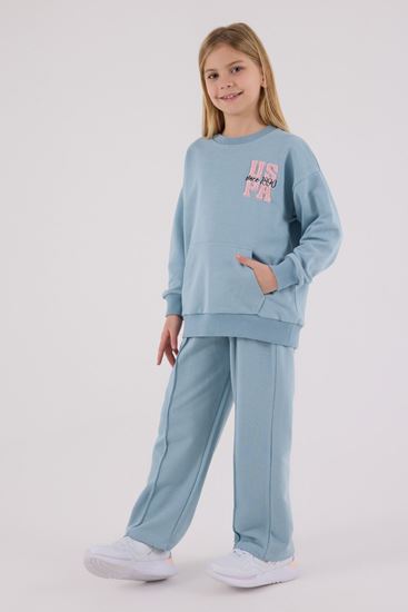 4-15 Yaş Lisanslı Us Polo Assn Kız Çocuk Takım-Mavi
