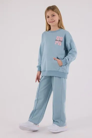 4-15 Yaş Lisanslı Us Polo Assn Kız Çocuk Takım-Mavi
