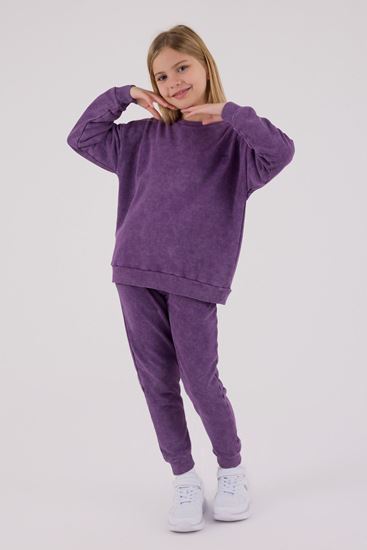 4-15 Yaş Lisanslı Us Polo Assn Kız Çocuk Takım-Mor