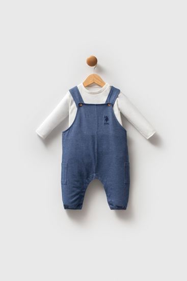 6-36 Ay Lisanslı Us Polo Assn Erkek Bebek Takım-Mavi