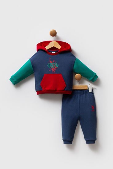 6-36 Ay Lisanslı Us Polo Assn Erkek Bebek Takım-Kırmızı