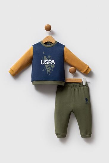 6-36 Ay Lisanslı Us Polo Assn Erkek Bebek Takım-Hardal
