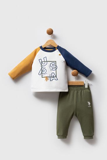 6-36 Ay Lisanslı Us Polo Assn Erkek Bebek Takım-Haki