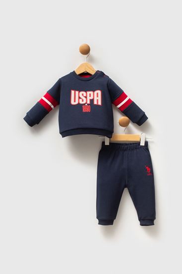 6-36 Ay Lisanslı Us Polo Assn Erkek Bebek Takım-Kırmızı