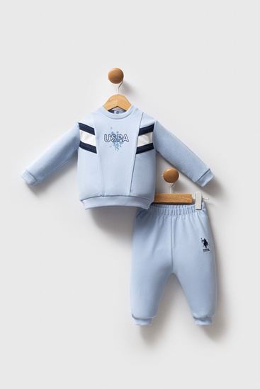 6-36 Ay Lisanslı Us Polo Assn Erkek Bebek Takım-Mavi
