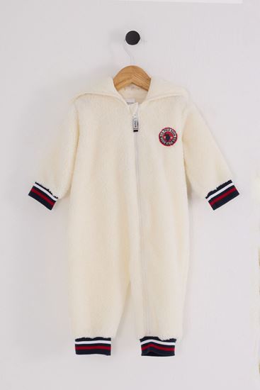 3-18 Ay Lisanslı Us Polo Assn Erkek Bebek Tulum-Ekru