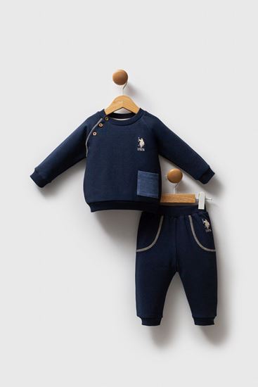 6-36 Ay Lisanslı Us Polo Assn Erkek Bebek Takım-Lacivert