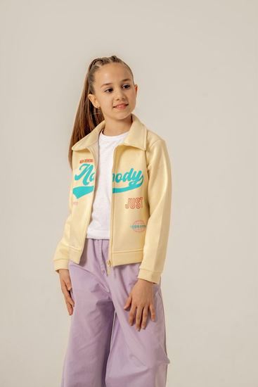 5-9 Yaş Mussness Happy Colors Kız Çocuk Hırka/Ceket -Krem-
