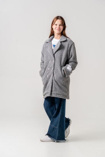 8-15 Yaş Lovobery Monaco Kız Çocuk Kaban -Uzay Grisi-