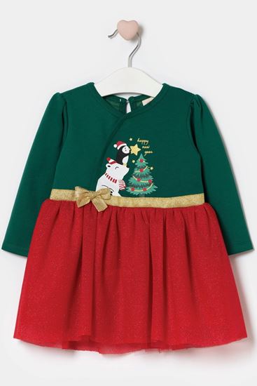 9-24 Ay Snowy Wishes  Kız Bebek Elbise-Yeşil