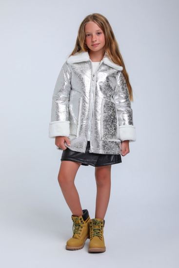 8-14 Yaş Luxe Aurora Kız Çocuk Mont-Gümüş