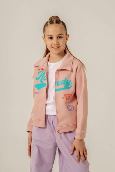 5-9 Yaş Mussness Happy Colors Kız Çocuk Hırka/Ceket -Pudra-