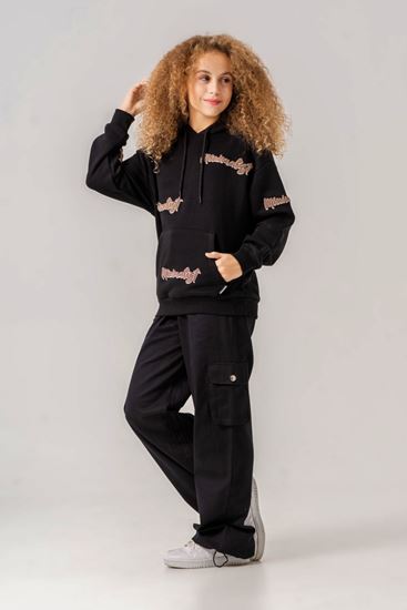 8-14 Yaş De Mono Paris Kız Çocuk Sweatshırt -Siyah