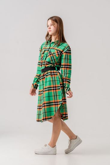 8-15 Yaş Nişantaşı Wınter Kız Çocuk Kemerli Elbise -Benetton Yeşil