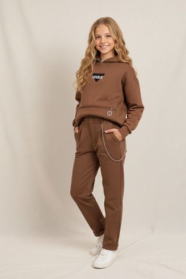 9-15 Yaş Star Magic Kız Çocuk Sweatshırt -Mocha