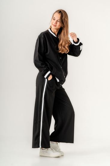 9-15 Yaş New College Kız Çocuk Pantolon -Siyah