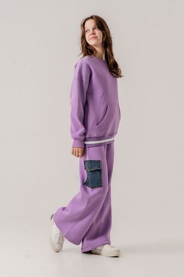 9-15 Yaş Champ Mussness Kız Çocuk Pantolon-Lila