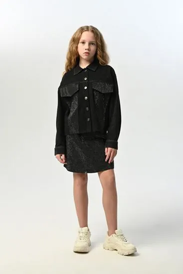 9-14 Yaş Premium Mussness Kız Çocuk Takım-Siyah