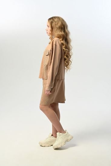 9-14 Yaş Premium Mussness Kız Çocuk Takım-Caramel