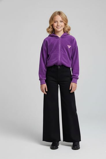 8-15 Yaş Premium Cool Velvet Kız Çocuk Takım -Mor