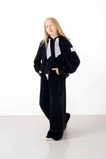 9-15 Yaş Milano Mussness Velvet Kız Çocuk Takım-Siyah