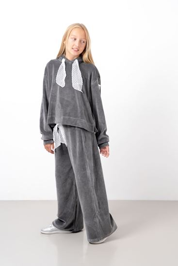 9-15 Yaş Milano Mussness Velvet Kız Çocuk Takım-Antrasit