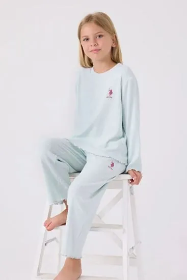 4-15 Yaş Lisanslı Us Polo Assn Kız Çocuk Takım-Su Yeşili