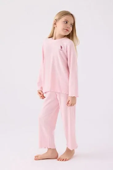4-15 Yaş Lisanslı Us Polo Assn Kız Çocuk Takım-Pembe