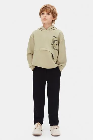 8-14 Yaş Cool Brave New Erkek Çocuk Sweatshırt-Haki