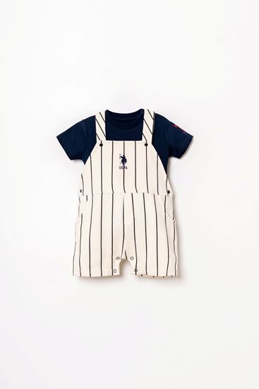 6-36 Ay Lisanslı Us Polo Assn Erkek Bebek Salopet Takım-Lacivert