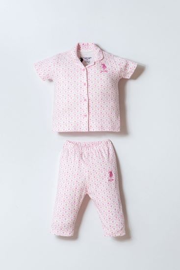 6-36 Ay Lisanslı Us Polo Assn Kız Bebek Takım-Pembe
