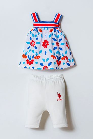 6-36 Ay Lisanslı Us Polo Assn Kız Bebek Takım-Kırmızı