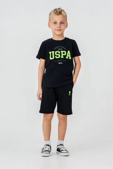 4-15 Yaş Lisanslı Us Polo Assn Erkek Çocuk Takım-Siyah