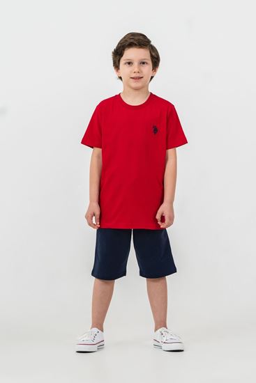 4-15 Yaş Lisanslı Us Polo Assn Erkek Çocuk Takım-Kırmızı