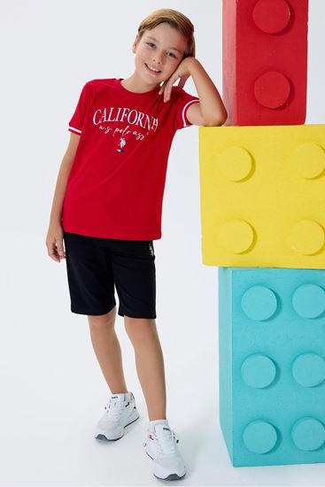 4-15 Yaş Lisanslı Us Polo Assn Erkek Çocuk Takım-Kırmızı