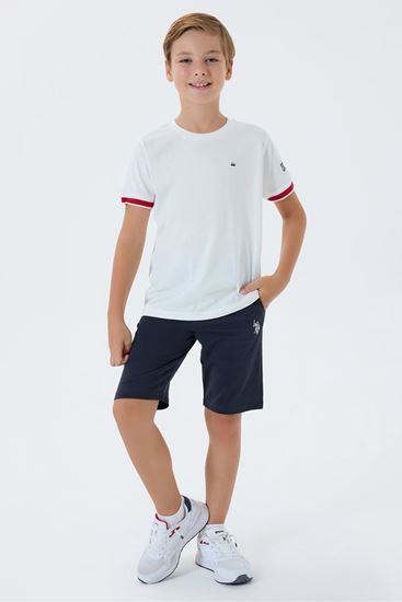 4-15 Yaş Lisanslı Us Polo Assn Erkek Çocuk Takım-Ekru