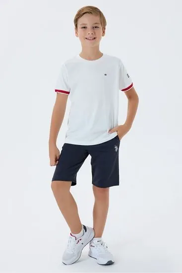4-15 Yaş Lisanslı Us Polo Assn Erkek Çocuk Takım-Ekru