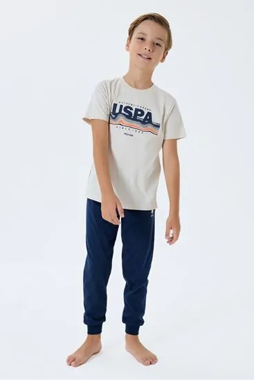 4-15 Yaş Lisanslı Us Polo Assn Erkek Çocuk Takım-Latte