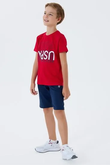 4-15 Yaş Lisanslı Us Polo Assn Erkek Çocuk Takım-Kırmızı