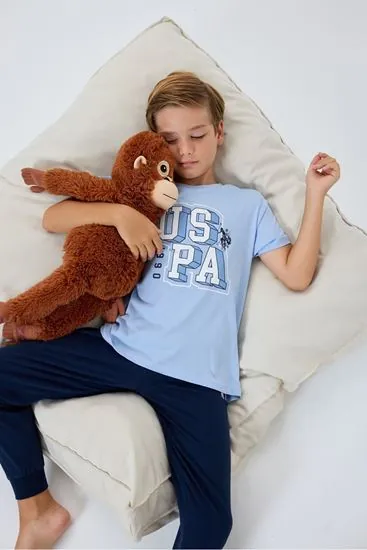 4-15 Yaş Lisanslı Us Polo Assn Erkek Çocuk Takım-Mavi