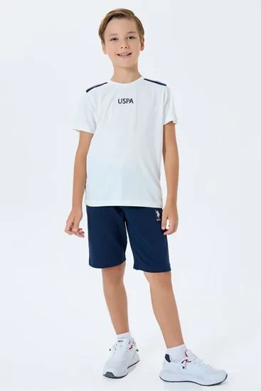 4-15 Yaş Lisanslı Us Polo Assn Erkek Çocuk Takım-Ekru