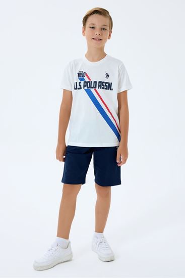 4-15 Yaş Lisanslı Us Polo Assn Erkek Çocuk Takım-Ekru