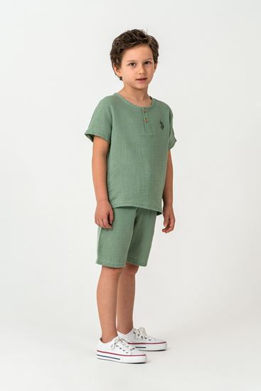 4-15 Yaş Lisanslı Us Polo Assn Erkek Çocuk Takım-Yeşil