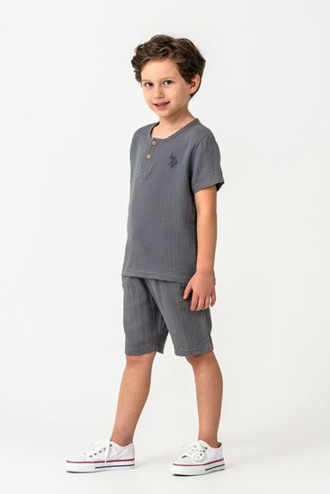 4-15 Yaş Lisanslı Us Polo Assn Erkek Çocuk Takım-Antrasit