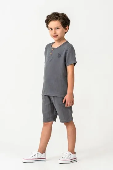 4-15 Yaş Lisanslı Us Polo Assn Erkek Çocuk Takım-Antrasit