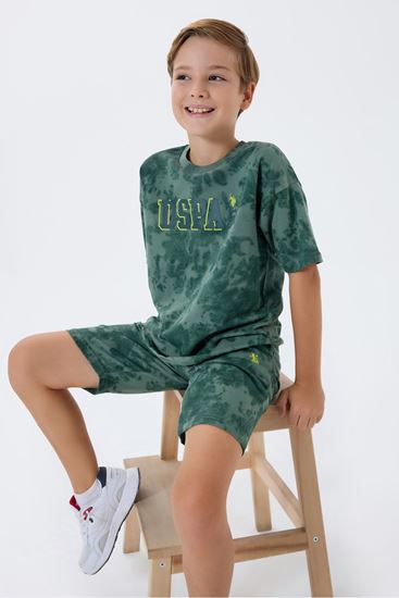 4-15 Yaş Lisanslı Us Polo Assn Erkek Çocuk Takım-Yeşil