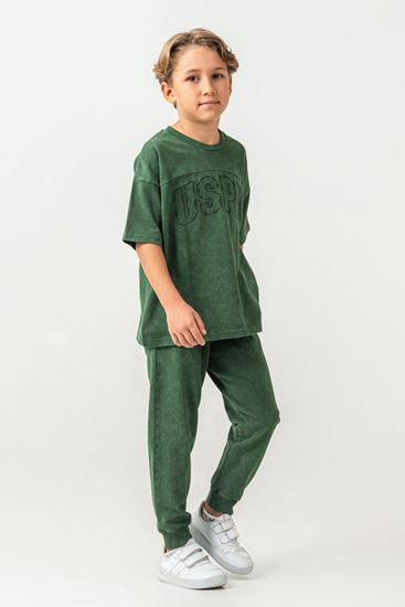 4-15 Yaş Lisanslı Us Polo Assn Erkek Çocuk Takım-Yeşil