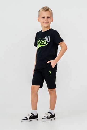 4-15 Yaş Lisanslı Us Polo Assn Erkek Çocuk Takım-Siyah