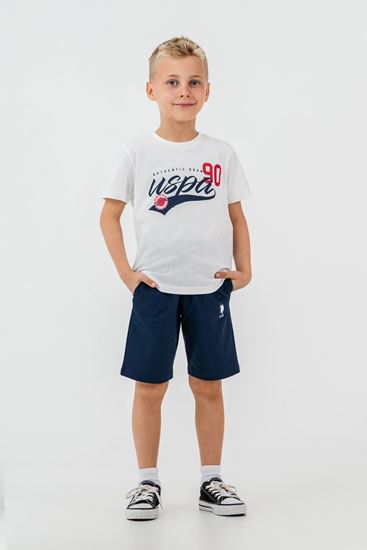 4-15 Yaş Lisanslı Us Polo Assn Erkek Çocuk Takım-Ekru